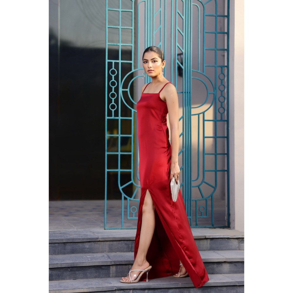 AlterEGO Stella Satin Silk Slip Maxi Dress