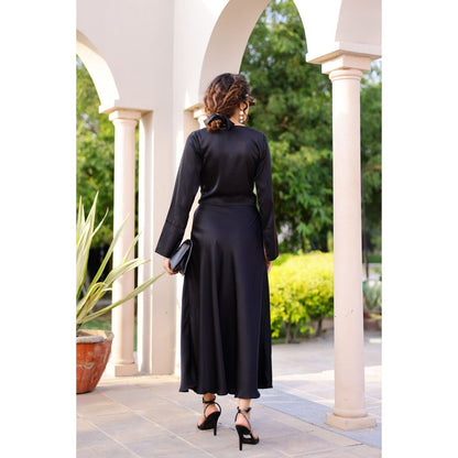 AlterEGO Lydia Bias Flow Black Maxi Skirt
