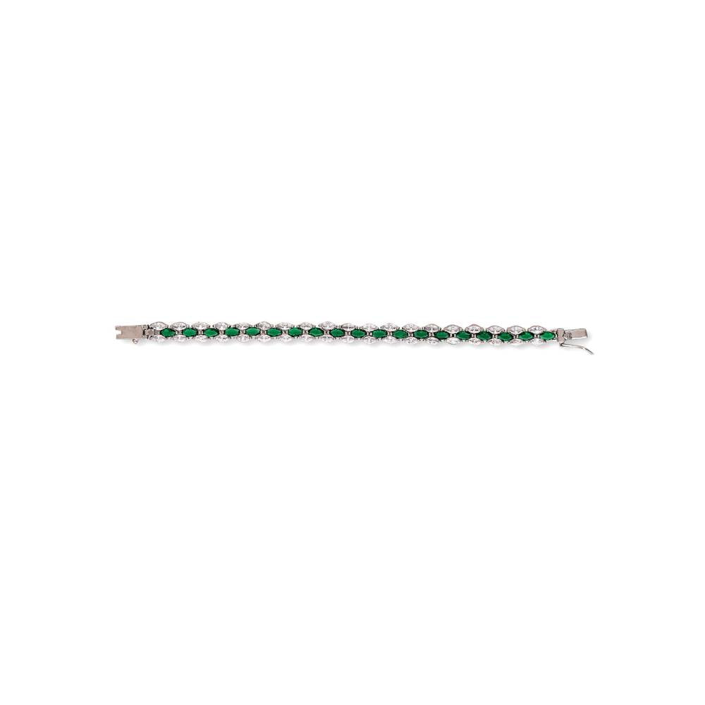 Auraa Trends Women Cubic Zirconia Rhodium-Plated Link Bracelet