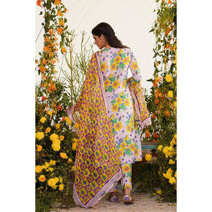 Baise Gaba Farda Kurta Floral Lavender (Set of 2)