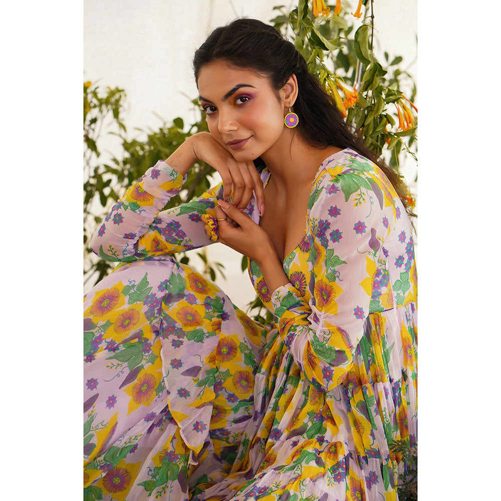 Baise Gaba Sayonee Top Floral Lavender