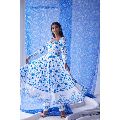 Baise Gaba White Nirad Anarkali Kurta