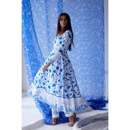 Baise Gaba White Nirad Anarkali Kurta