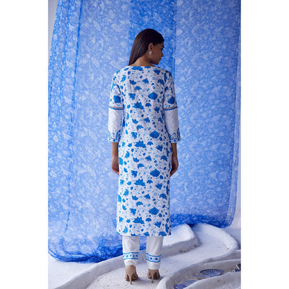Baise Gaba White Megh Straight Suit (Set of 3)