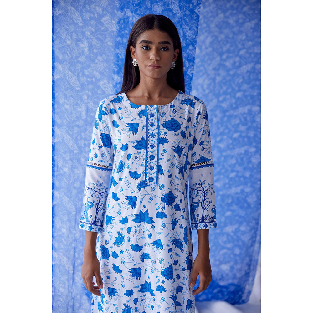 Baise Gaba White Megh Straight Suit (Set of 3)