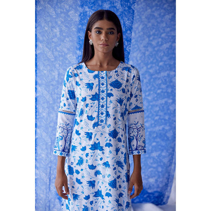 Baise Gaba White Megh Straight Suit (Set of 3)