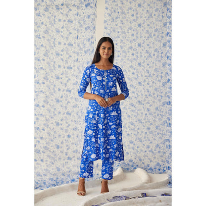 Baise Gaba Blue Sindhu Straight Suit (Set of 3)
