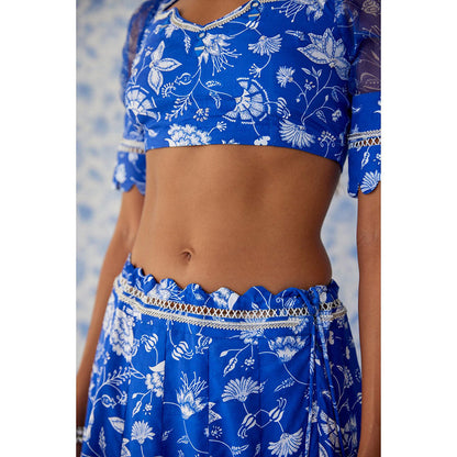 Baise Gaba Blue Ihanna Lehenga (Set of 3)