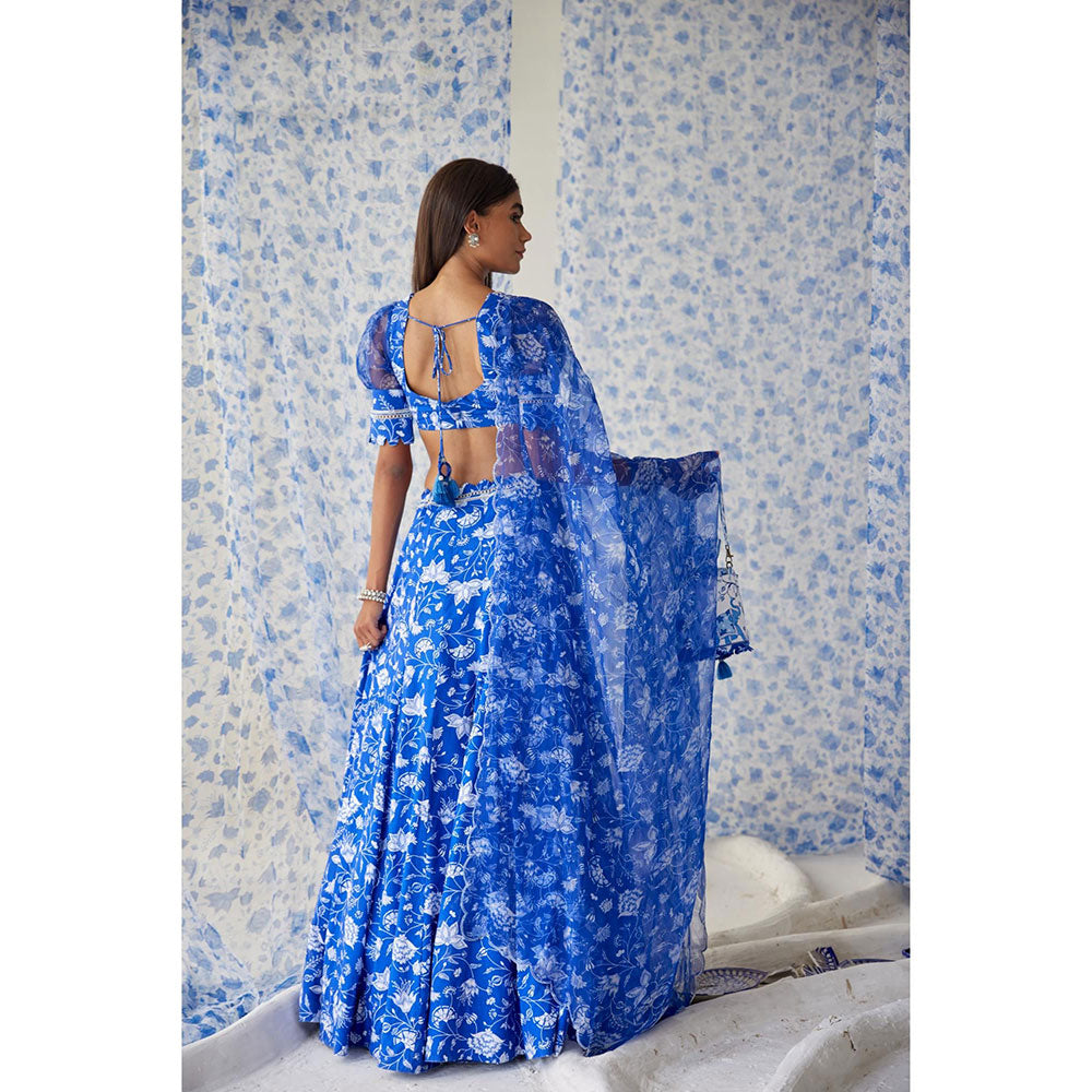 Baise Gaba Blue Ihanna Lehenga (Set of 3)