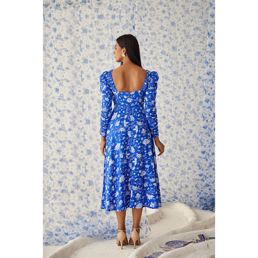 Baise Gaba Blue Kaamil Midi Dress