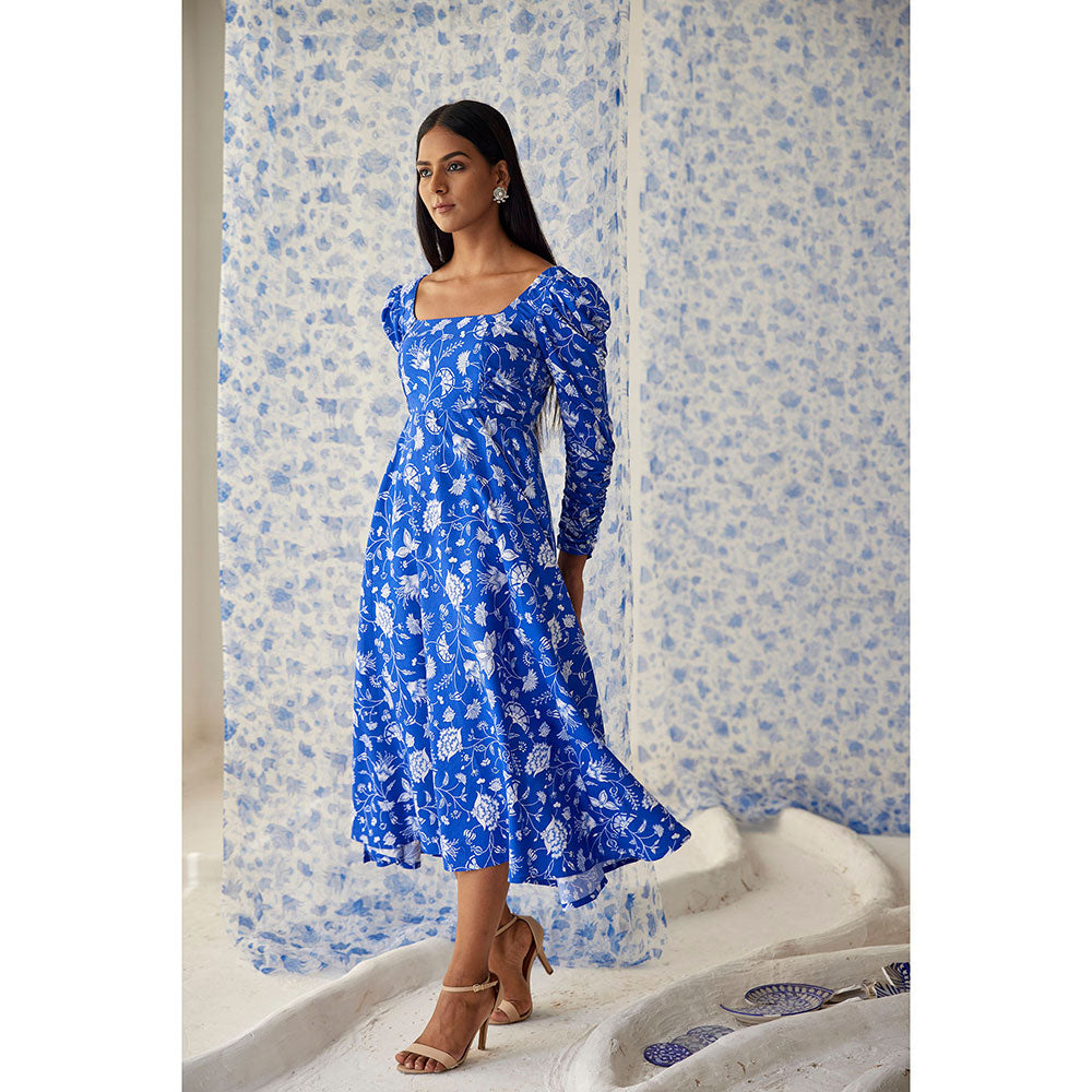 Baise Gaba Blue Kaamil Midi Dress