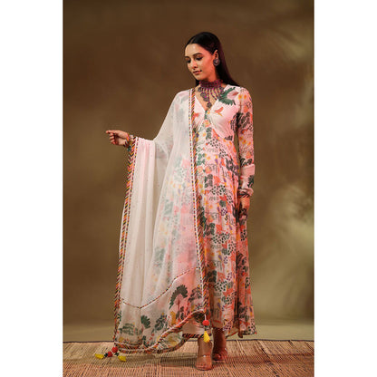 Baise Gaba White & Multi-Color Kanan Anarkali (Set of 3)