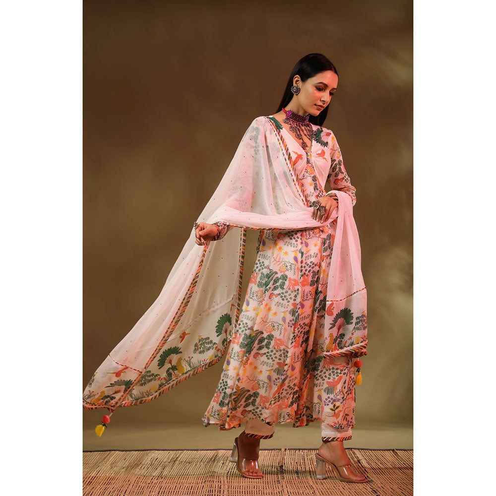 Baise Gaba White & Multi-Color Kanan Anarkali Kurta
