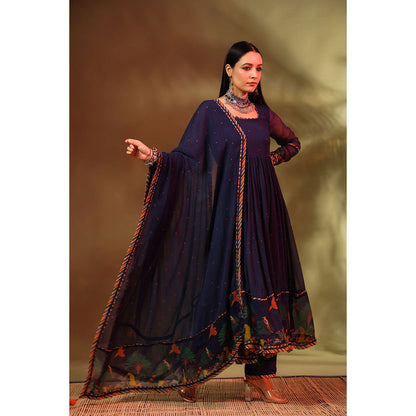 Baise Gaba Navy Blue Noori Anarkali Kurta