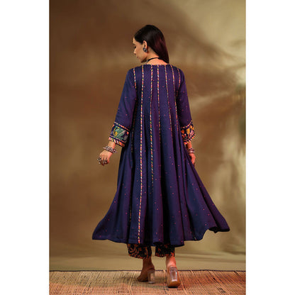 Baise Gaba Navy Blue Mehr Anarkali Kurta