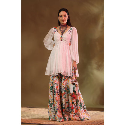 Baise Gaba White Tara Sharara (Set of 2)