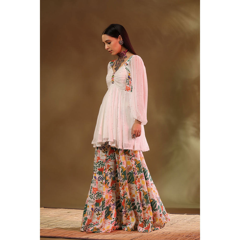 Baise Gaba White Tara Sharara (Set of 2)