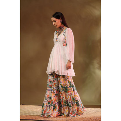 Baise Gaba White Tara Sharara (Set of 2)