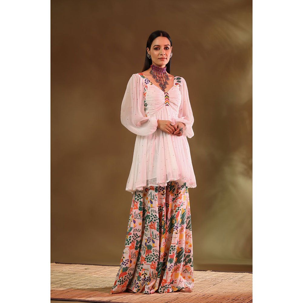 Baise Gaba White Tara Sharara (Set of 2)