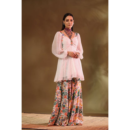 Baise Gaba White Tara Sharara (Set of 2)