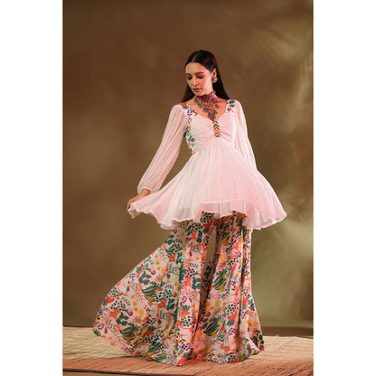 Baise Gaba White Tara Sharara (Set of 2)