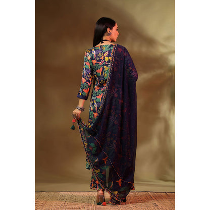 Baise Gaba Navy Blue Saba Kurta