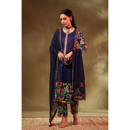 Baise Gaba Navy Blue Saba Kurta