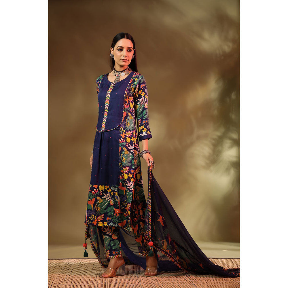 Baise Gaba Navy Blue Saba Kurta