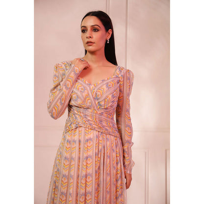 Baise Gaba Peach & Multi-Color Nazm Dress
