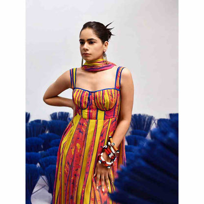 Baise Gaba Roze Multi-Color Anarkali (Set of 3)