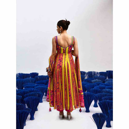 Baise Gaba Roze Multi-Color Anarkali (Set of 3)