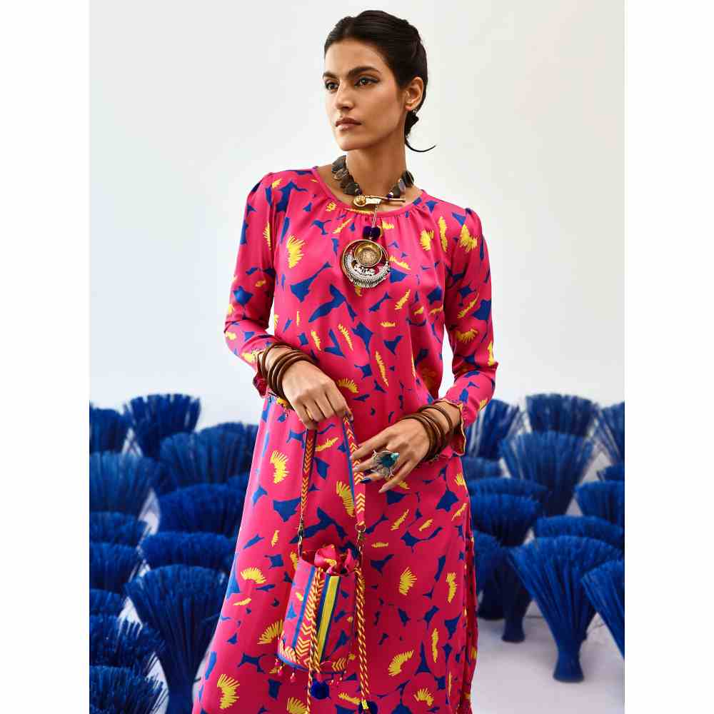 Baise Gaba Patal Pink Kurta & Wide Pant (Set of 2)