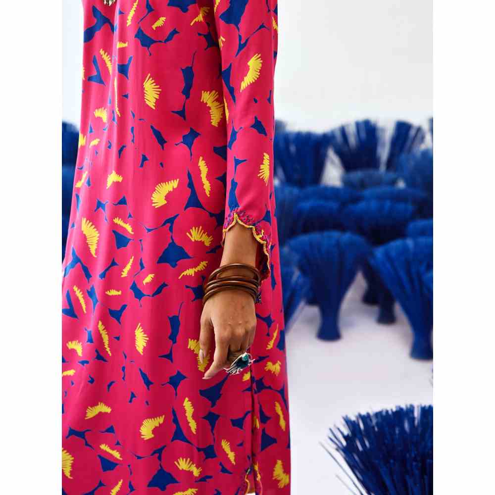 Baise Gaba Patal Pink Kurta & Wide Pant (Set of 2)