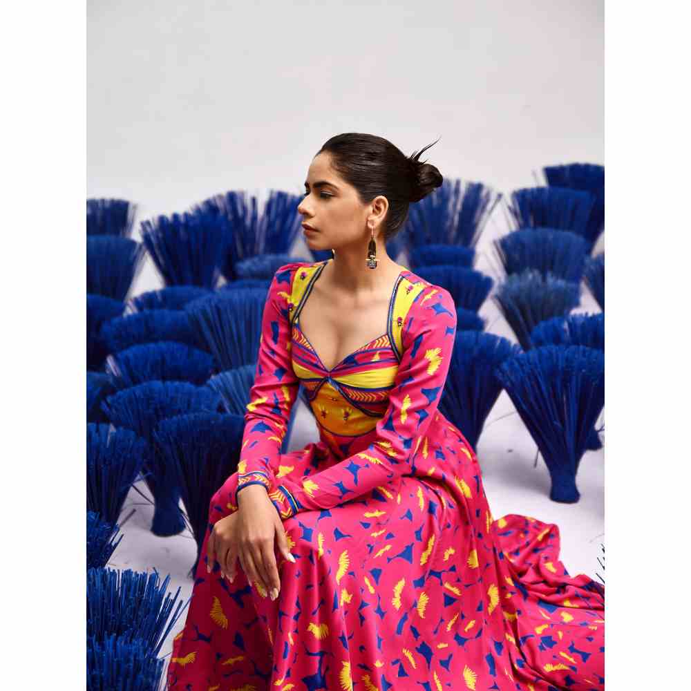 Baise Gaba Flora Pink Anarkali Kurta