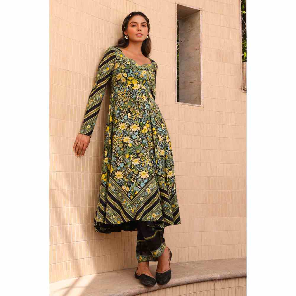 Baise Gaba Mirage Anarkali - Black (Set of 3)