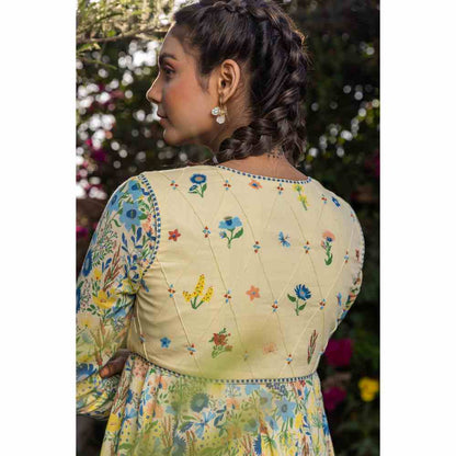 Baise Gaba Savanna Anarkali - Yellow (Set of 4)