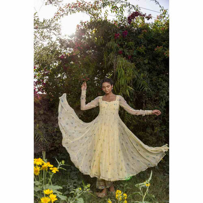 Baise Gaba Juniper Anarkali - Yellow (Set of 3)