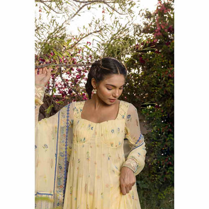 Baise Gaba Juniper Anarkali - Yellow (Set of 3)