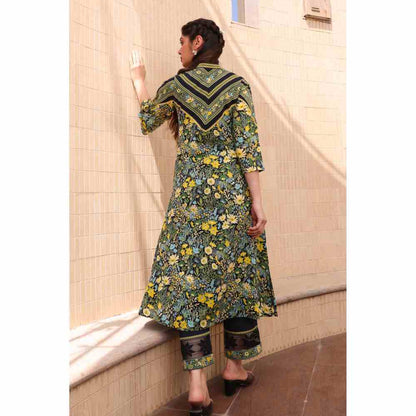 Baise Gaba Amor A-Line Kurta - Black (Set of 3)