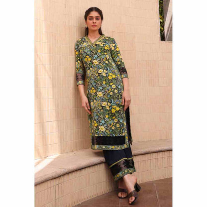 Baise Gaba Mia Straight Kurta - Black (Set of 3)