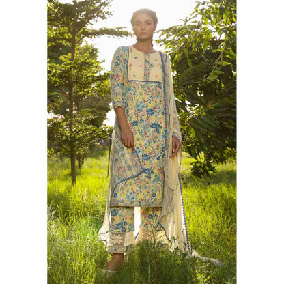 Baise Gaba Olivia Straight Kurta - Yellow (Set of 3)