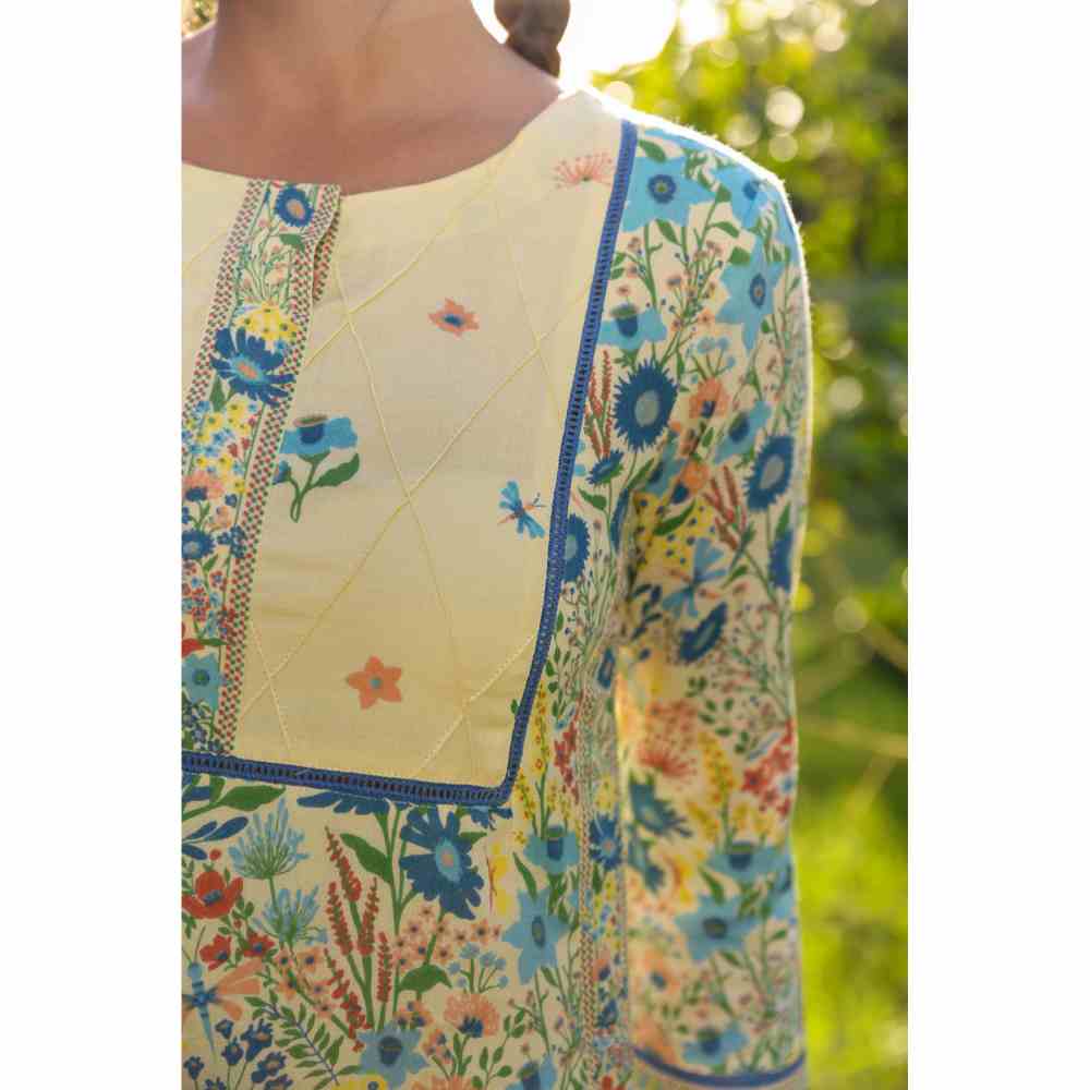 Baise Gaba Olivia Straight Kurta - Yellow (Set of 3)