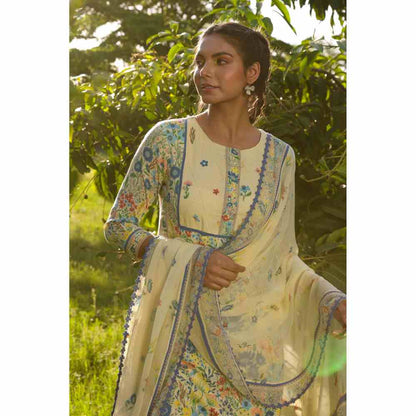 Baise Gaba Olivia Straight Kurta - Yellow (Set of 3)