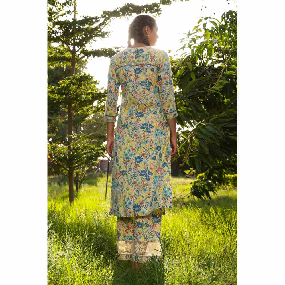 Baise Gaba Olivia Straight Kurta - Yellow (Set of 3)