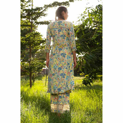 Baise Gaba Olivia Straight Kurta - Yellow (Set of 3)