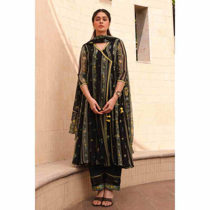 Baise Gaba Azalea Angarakha Kurta - Black