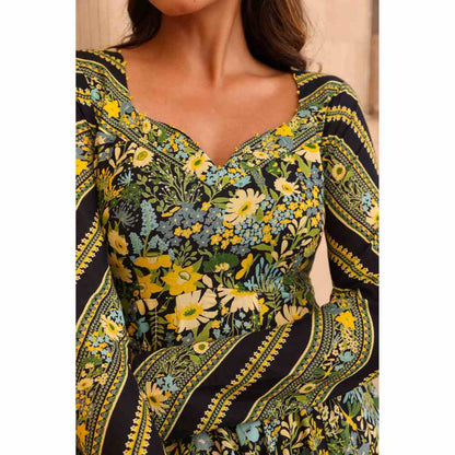 Baise Gaba Mirage Anarkali Kurta - Black