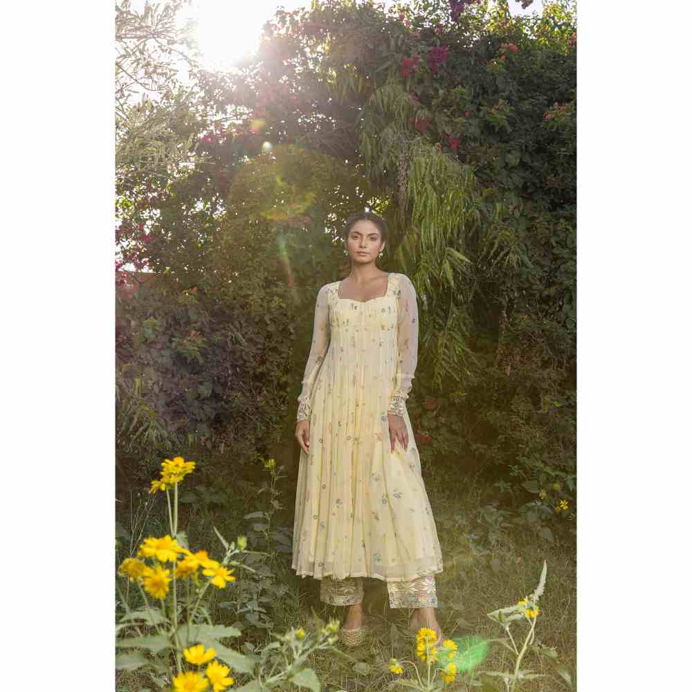Baise Gaba Juniper Anarkali Kurta - Yellow