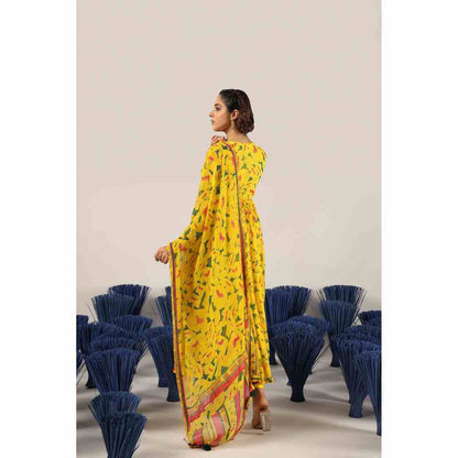 Baise Gaba Smilti Printed Anarkali Kurta with Pant & Dupatta (Set of 3)