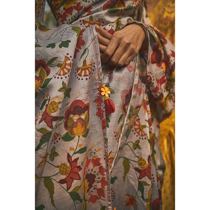 Baise Gaba Gulmaa Chanderi Saree With Unstitched Blouse